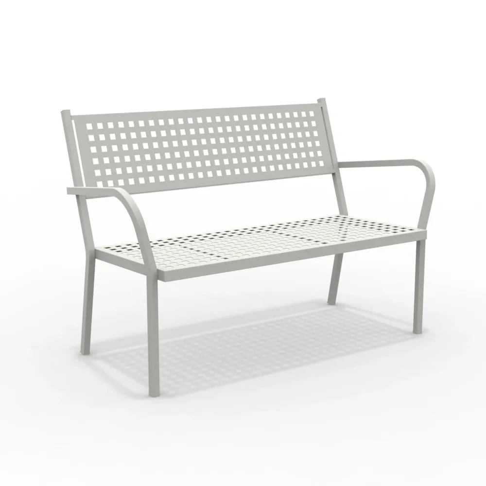 Panca metallo da giardino "Alice1" divano impilabile con braccioli cm 148x53 85h Vermobil