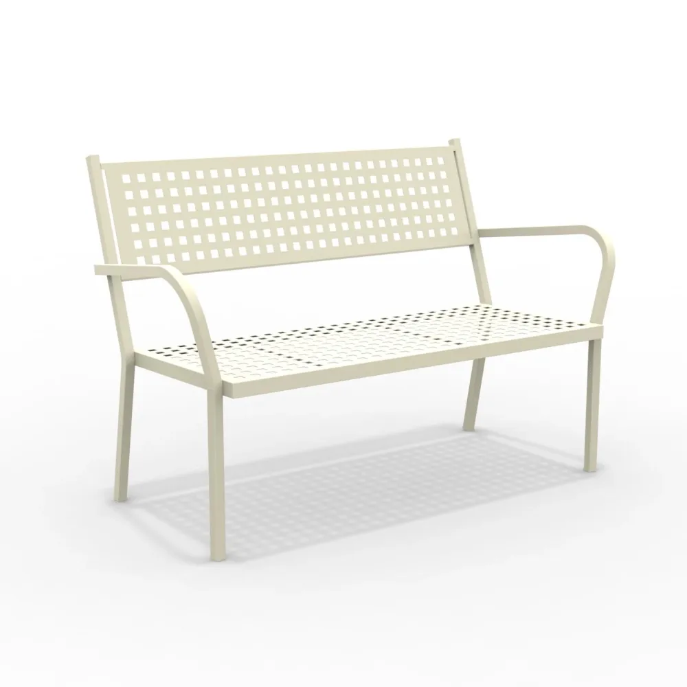 Panca metallo da giardino "Alice1" divano impilabile con braccioli cm 148x53 85h Vermobil