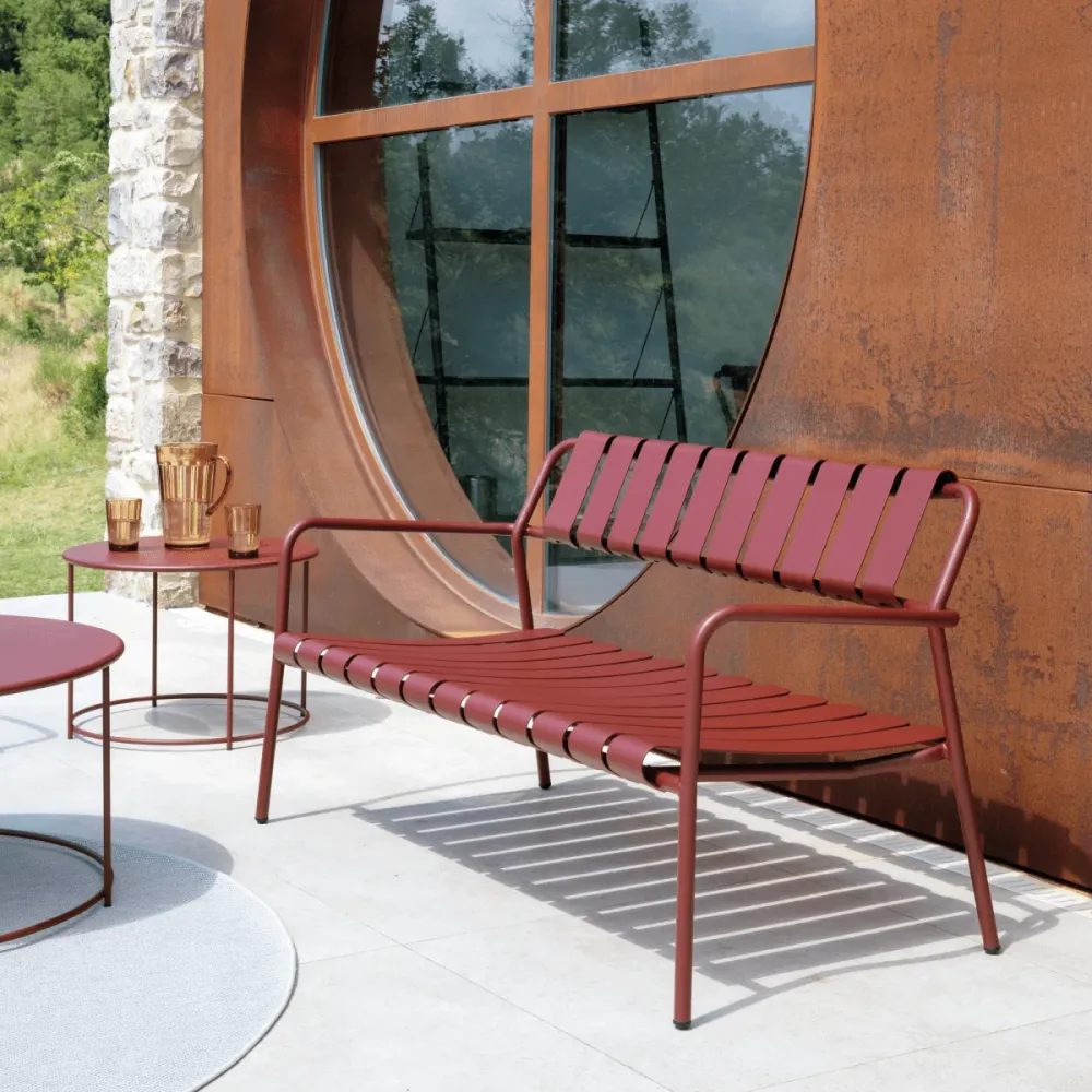 Panchina lounge alluminio "Verdea" divanetto da giardino cm 146x70 76h Vermobil