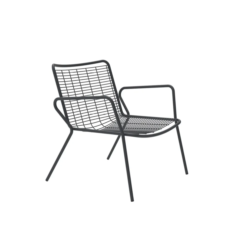 Poltrona bassa metallo verniciato "Roma" sedia lounge da giardino cm 72x74 78h Vermobil