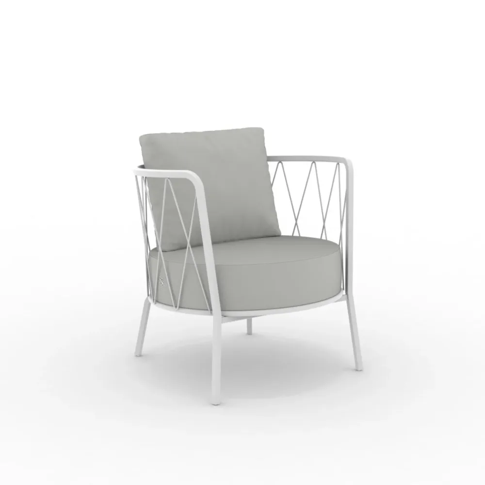 Poltrona bassa metallo zincato "Daisy12" sedia lounge da giardino cm 73x73 71h Vermobil