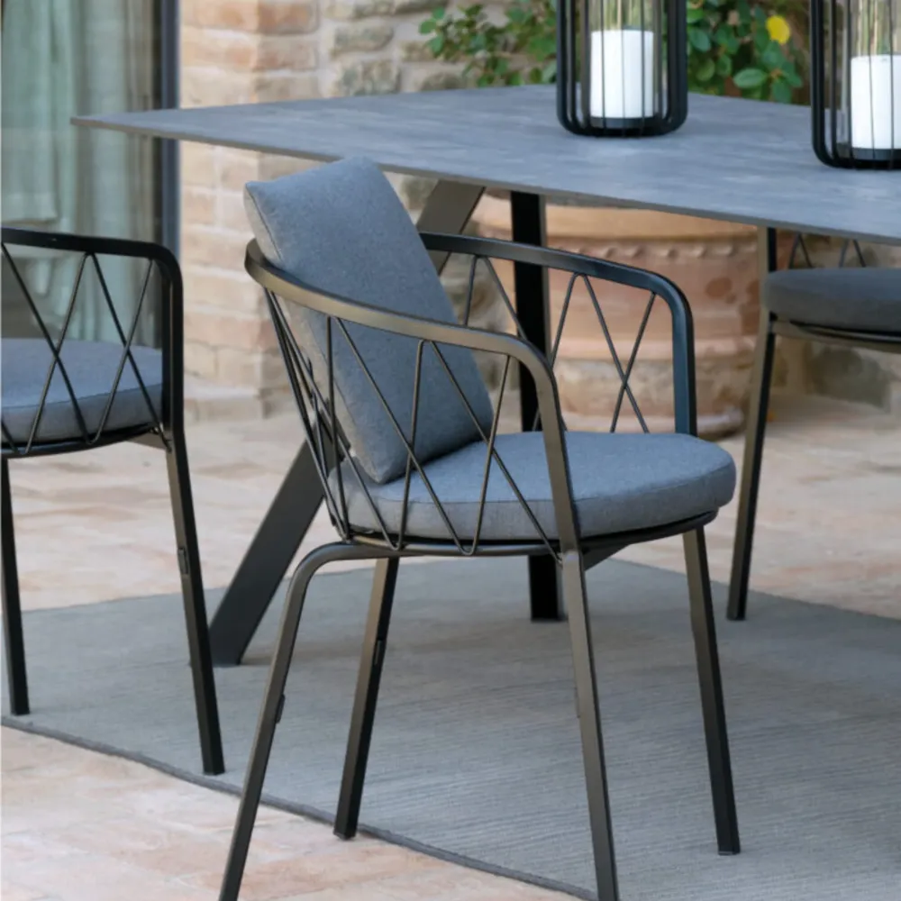 Sedia da giardino metallo verniciato impilabili "Daisy" cm 57x55 75h Vermobil