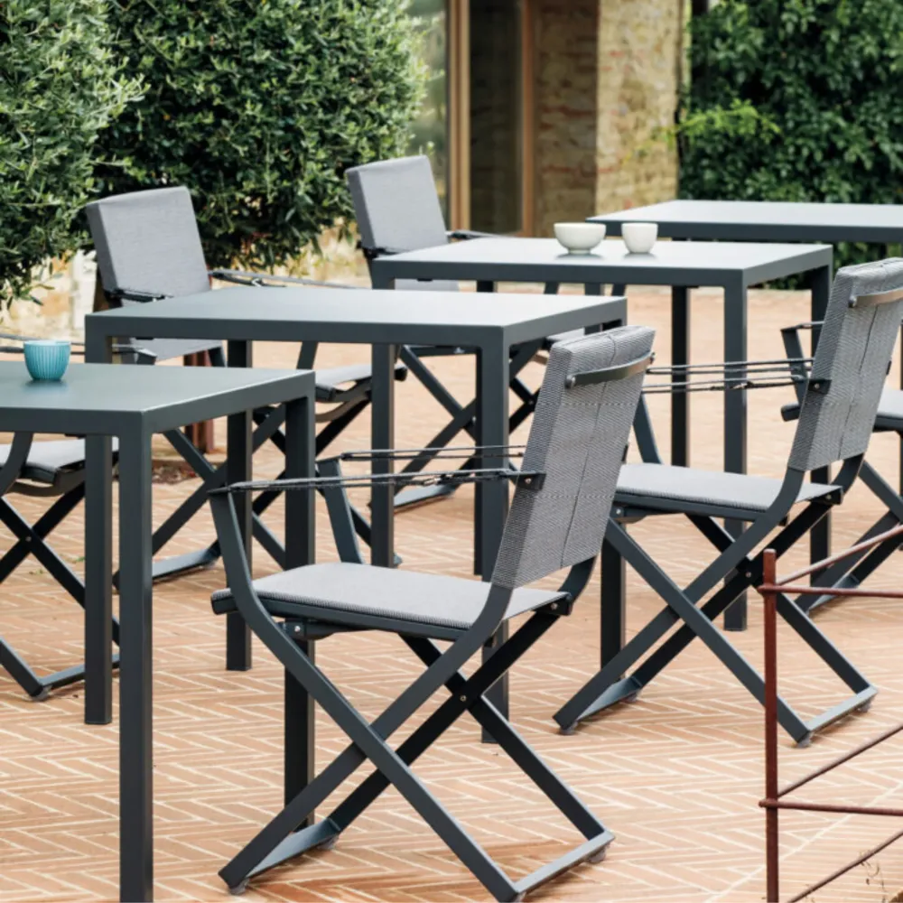 Sedie pieghevoli da giardino "Fellini" con schienale e seduta tessuto Vermobil