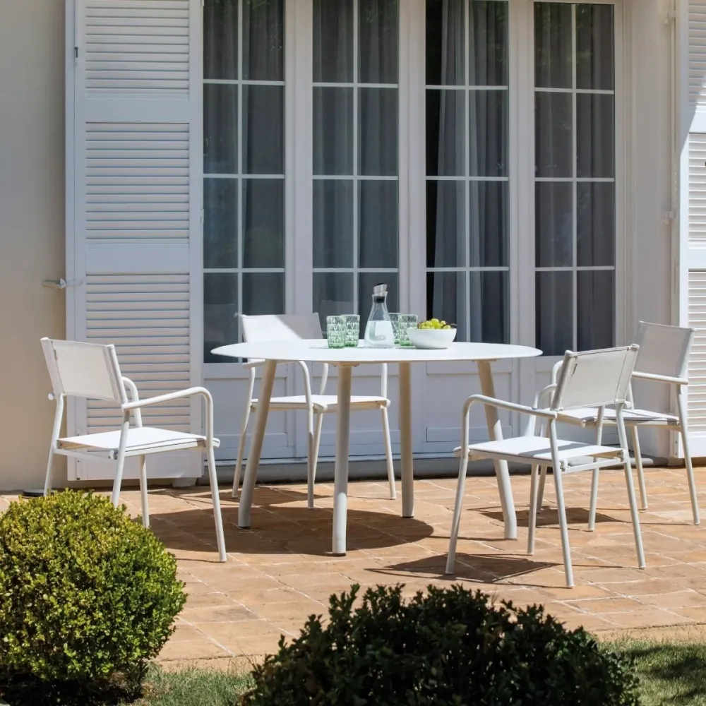 Set di sedie con seduta e schienale telo "Emma" da giardino impilabili cm 59x56 83h Vermobil