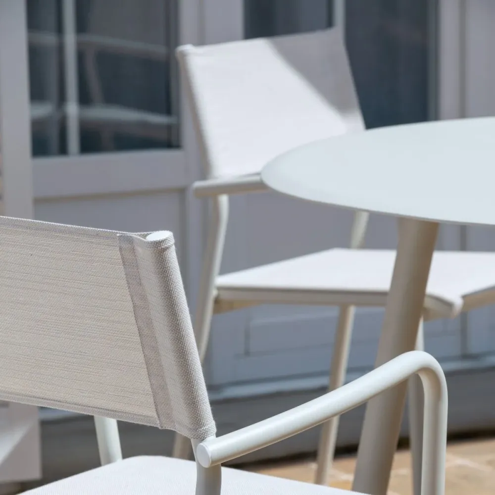 Set di sedie con seduta e schienale telo "Emma" da giardino impilabili cm 59x56 83h Vermobil