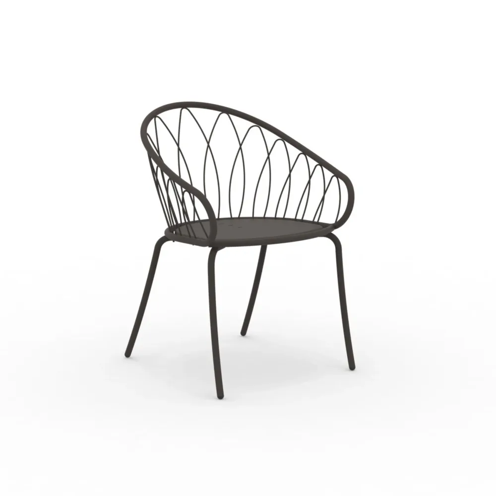 Set di sedie da giardino metallo verniciato "Flora" impilabili cm 59x56 81h Vermobil