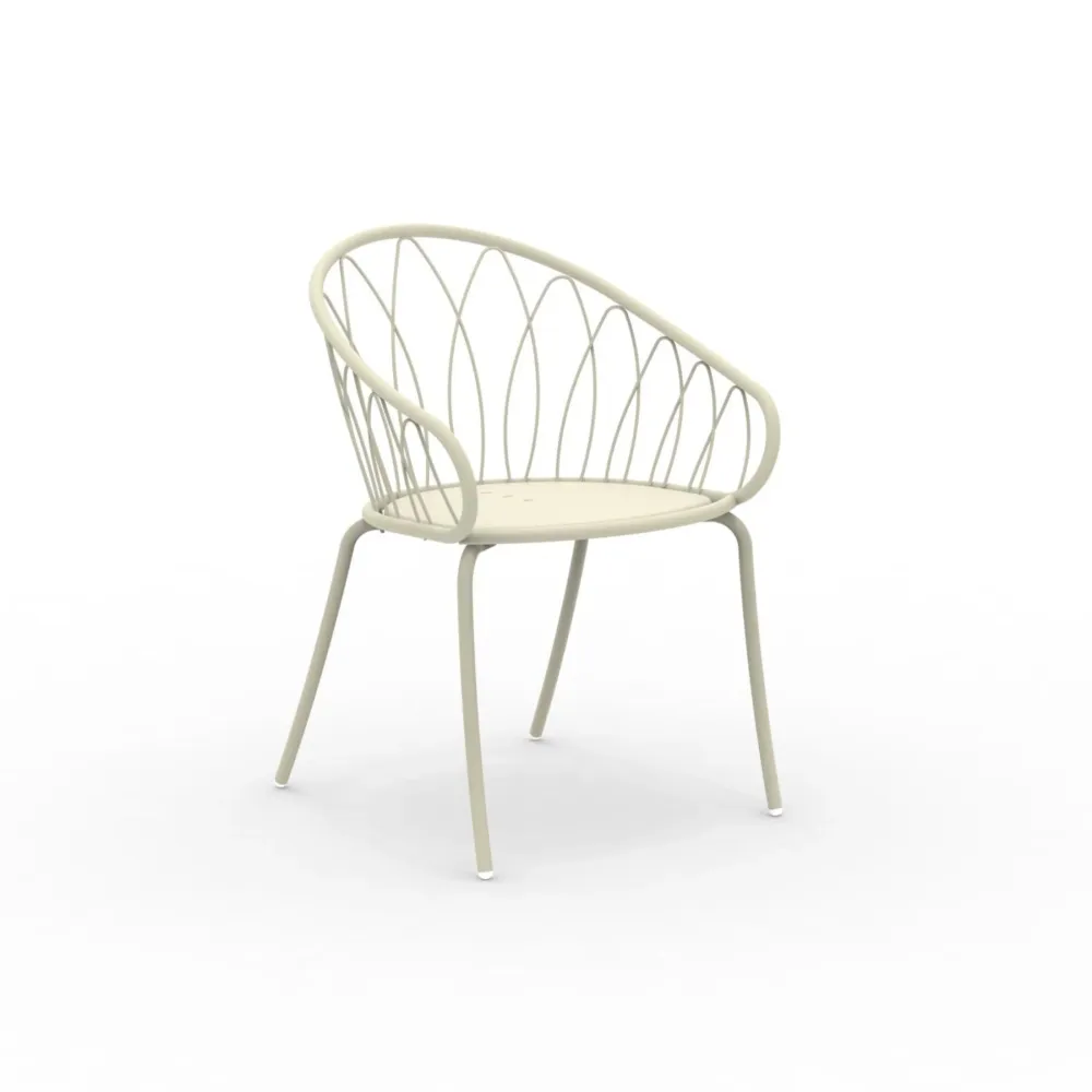 Set di sedie da giardino metallo verniciato "Flora" impilabili cm 59x56 81h Vermobil