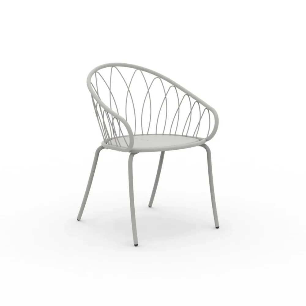 Set di sedie da giardino metallo verniciato "Flora" impilabili cm 59x56 81h Vermobil