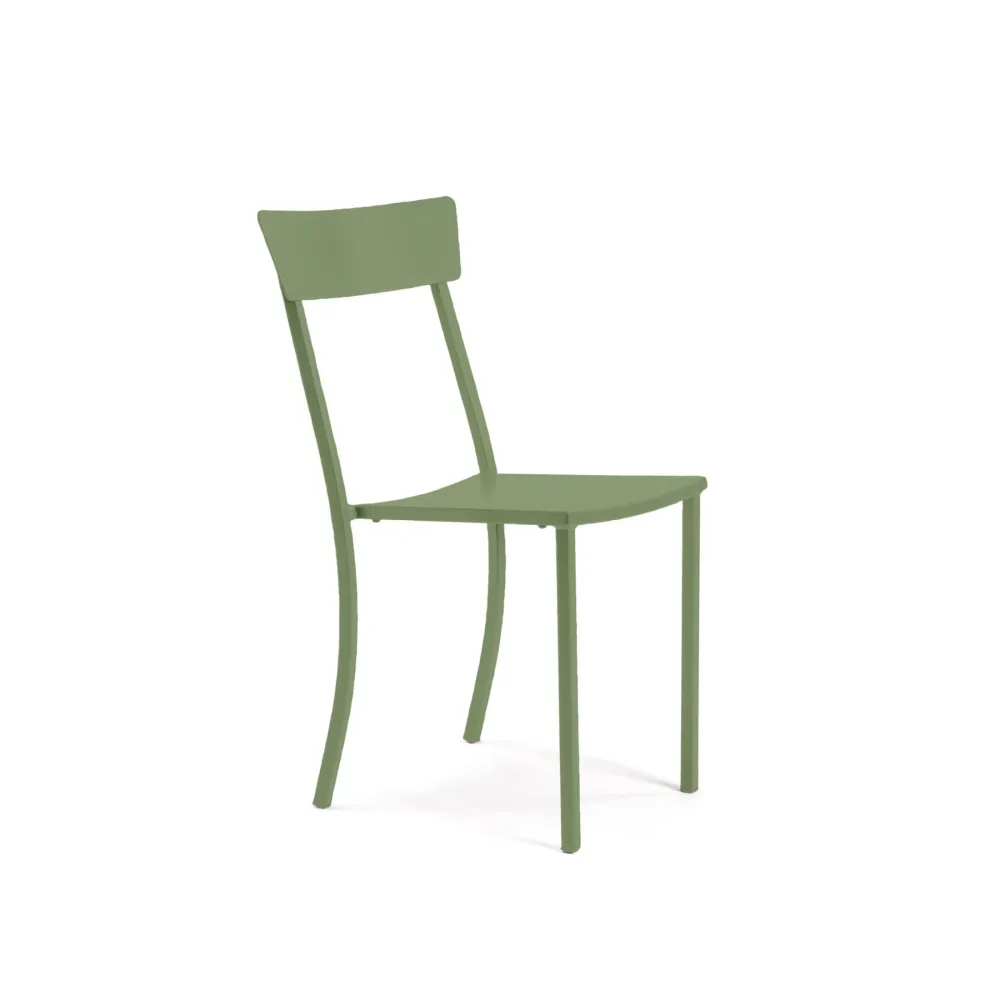 Set di sedie moderne metallo verniciato "Mogan" da giardino impilabili cm 47x52 85h Vermobil