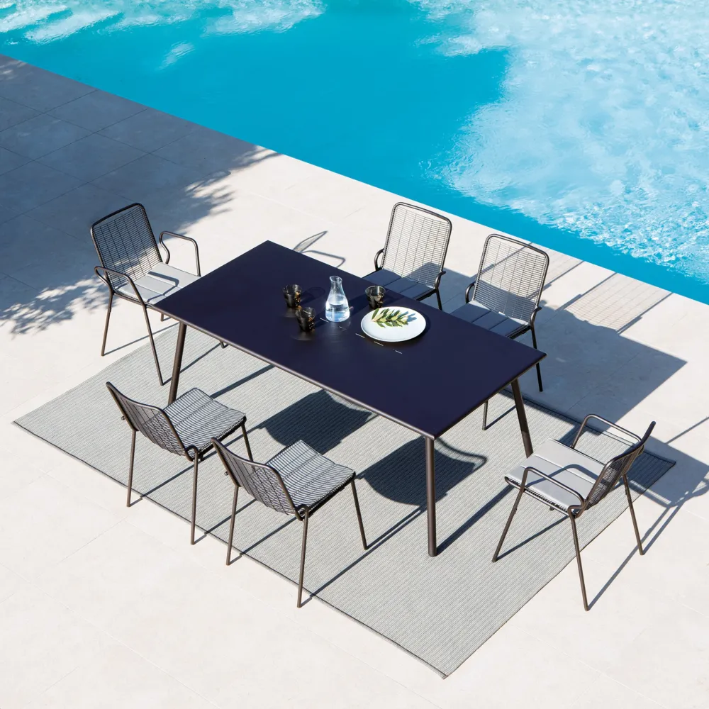Set di sedie moderne "Roma" metallo verniciato da giardino impilabili Vermobil