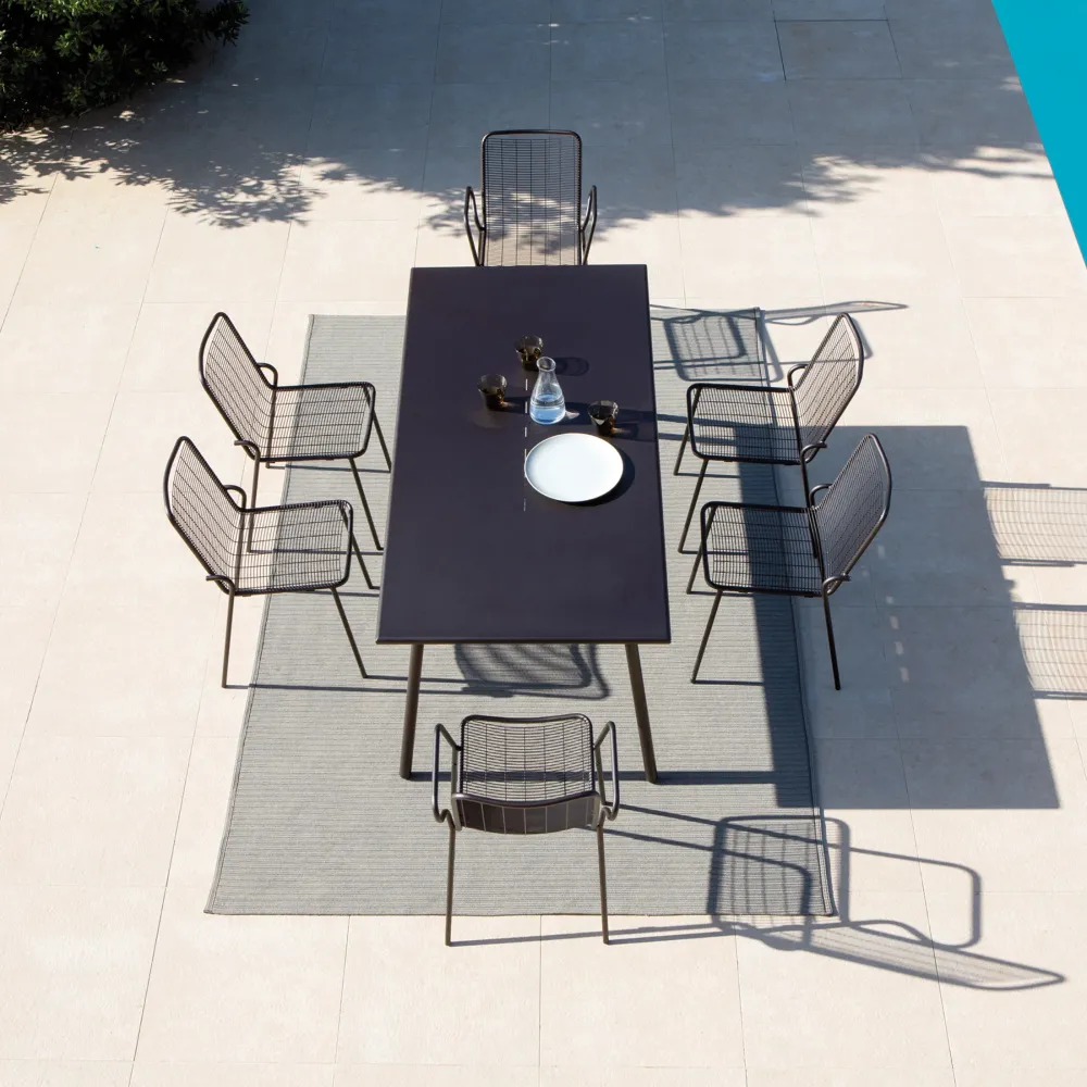 Set di sedie moderne "Roma" metallo verniciato da giardino impilabili Vermobil