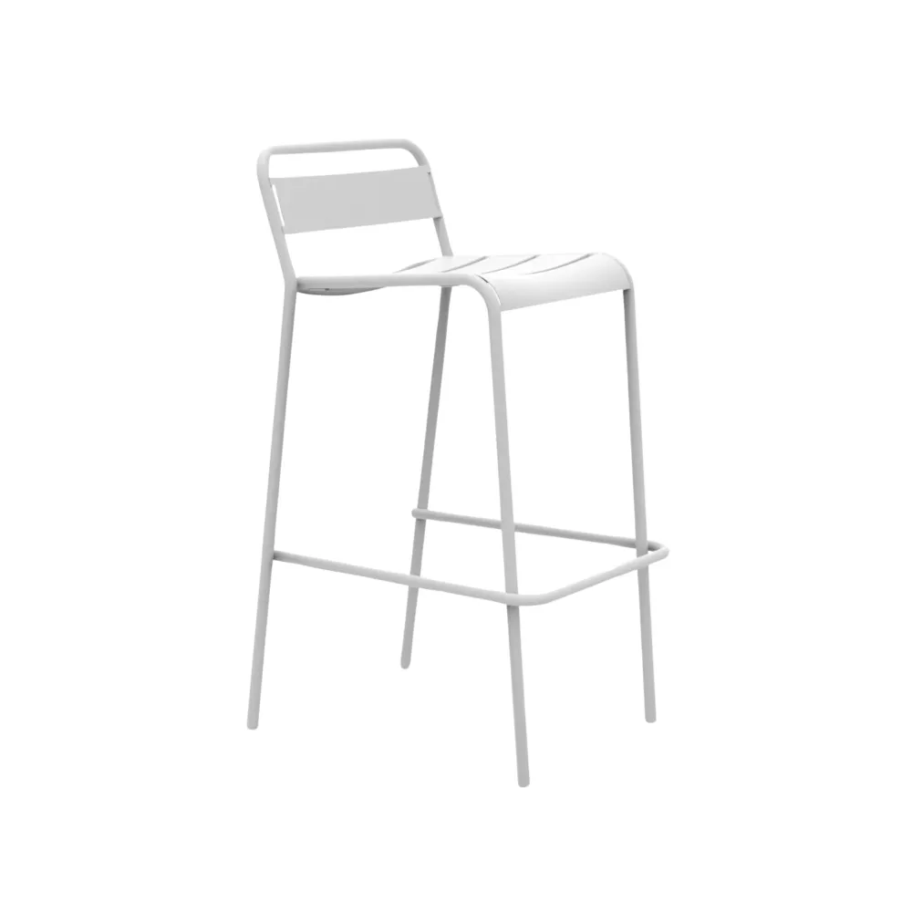 Set 2 pz sgabello alto metallo verniciato "Twist" impilabile da giardino cm 45x47 95h Vermobil