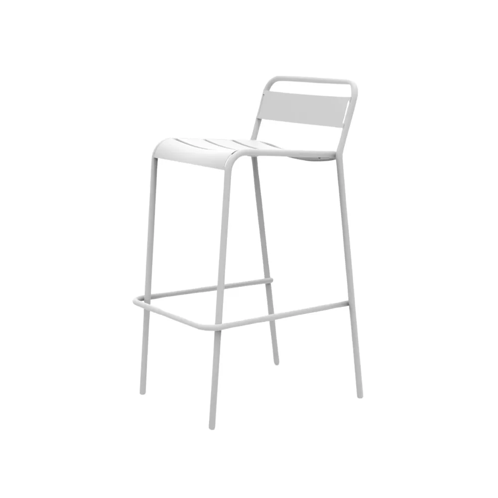 Set 2 pz sgabello alto metallo verniciato "Twist" impilabile da giardino cm 45x47 95h Vermobil