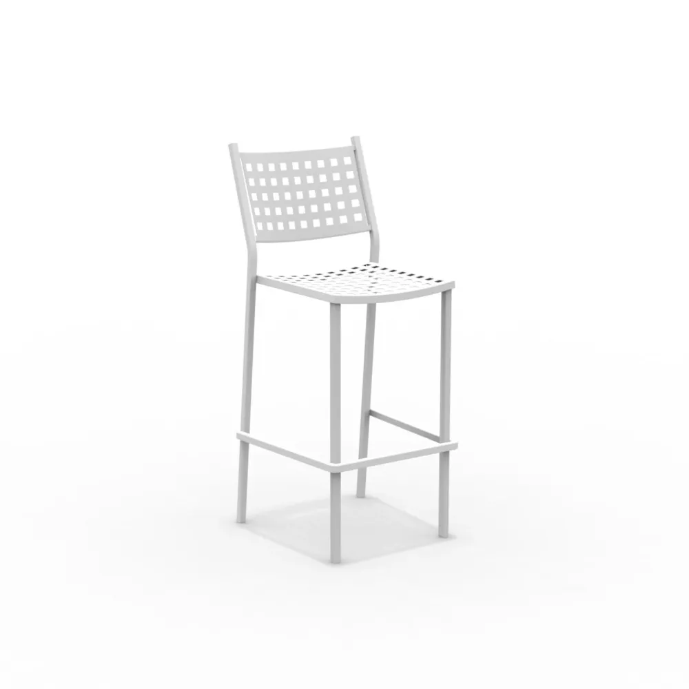 Sgabello metallo moderno impilabile da giardino "Alice" cm 44x51 107h Vermobil