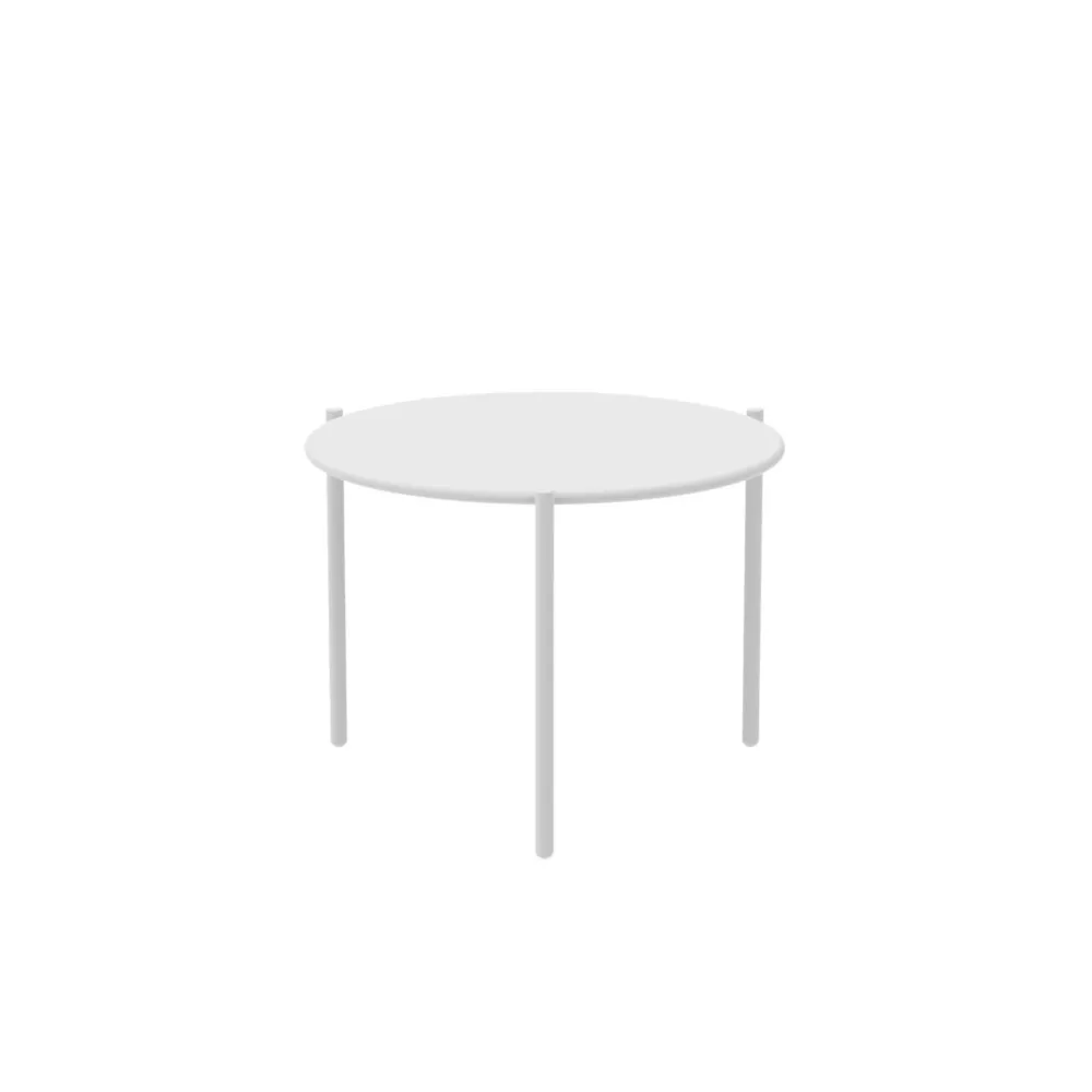 Tavolo basso da caffè tondo metallo "Aria1" tavolino per giardino impilabile cm 60x60 46h Vermobil