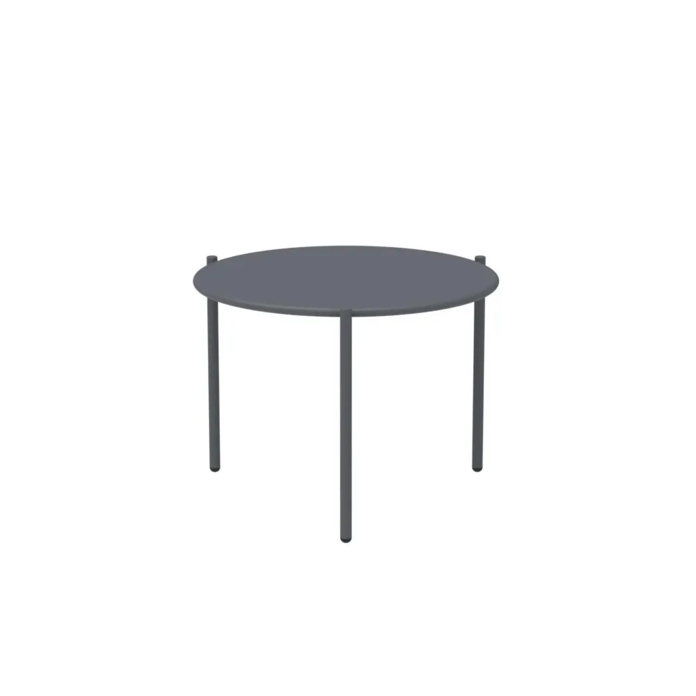 Tavolo basso da caffè tondo metallo "Aria1" tavolino per giardino impilabile cm 60x60 46h Vermobil