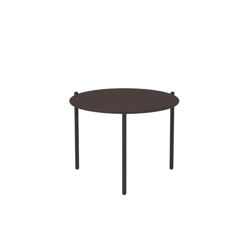 Tavolo basso da caffè tondo metallo "Aria1" tavolino per giardino impilabile cm 60x60 46h Vermobil