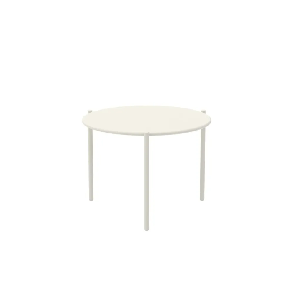 Tavolo basso da caffè tondo metallo "Aria1" tavolino per giardino impilabile cm 60x60 46h Vermobil