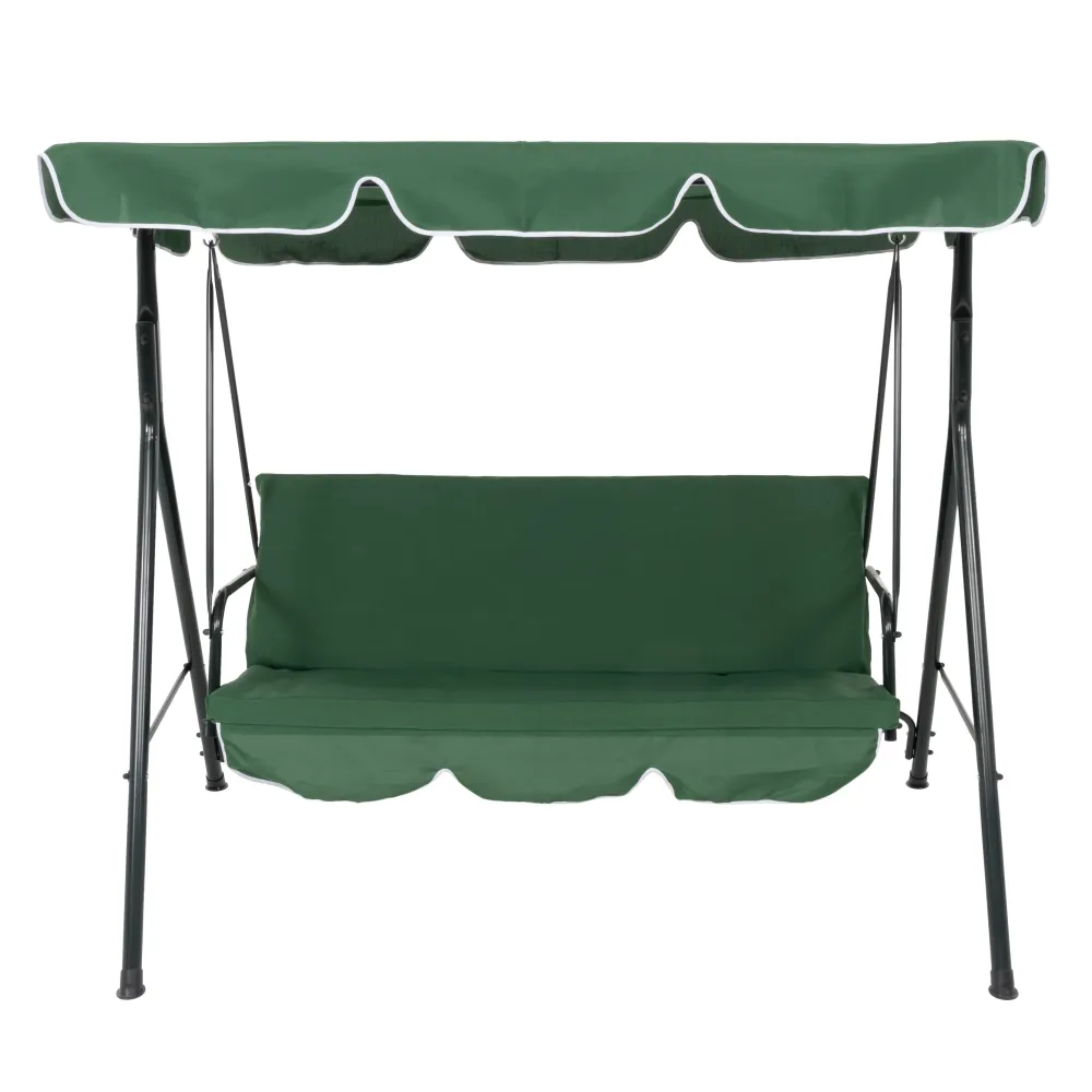 VESTIAMO CASA GIARDINO - Dondolo da Giardino 3 Posti Verde Acciaio con Tettuccio - h153x170x110 cm