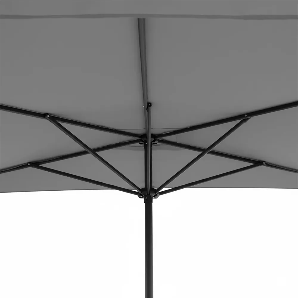 VESTIAMO CASA GIARDINO - Ombrellone Decentrato Semicerchio da Balcone con manovella Grigio h2,30x1,30 metri