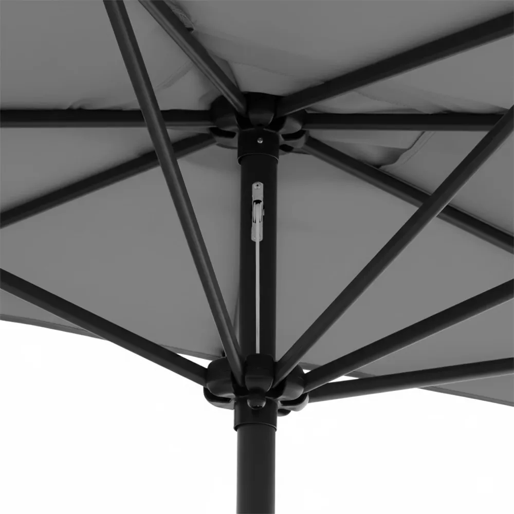 VESTIAMO CASA GIARDINO - Ombrellone Decentrato Semicerchio da Balcone con manovella Grigio h2,30x1,30 metri