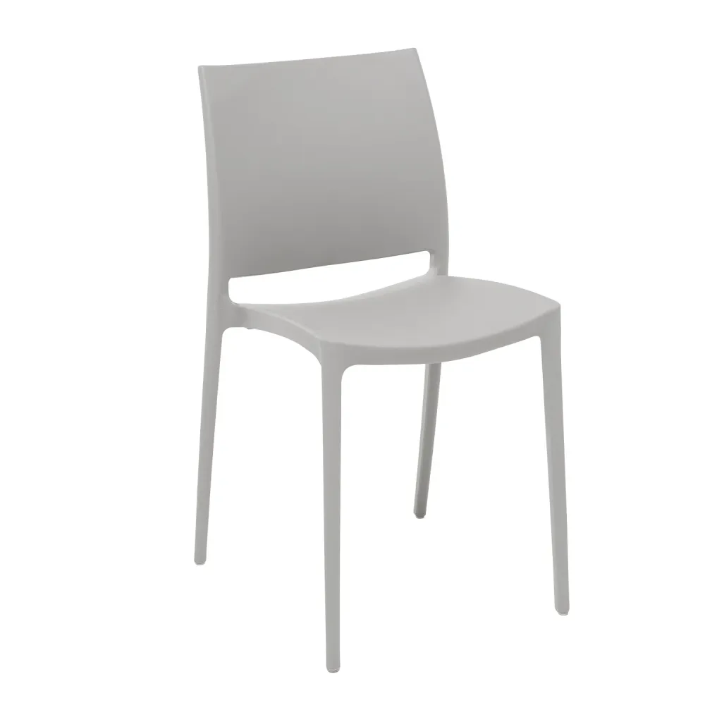VESTIAMO CASA GIARDINO - Sedia da giardino Polipropilene Grigia con Protezione UV - h78,5x49x38 cm