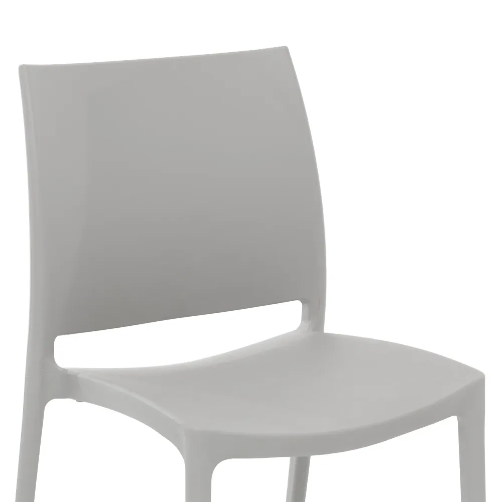 VESTIAMO CASA GIARDINO - Sedia da giardino Polipropilene Grigia con Protezione UV - h78,5x49x38 cm