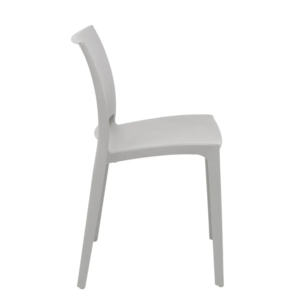 VESTIAMO CASA GIARDINO - Sedia da giardino Polipropilene Grigia con Protezione UV - h78,5x49x38 cm