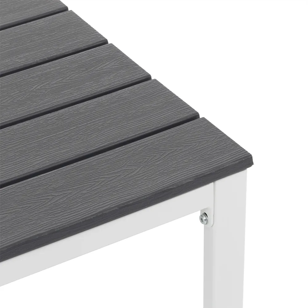 VESTIAMO CASA GIARDINO - Set da giardino acciaio Bianco con Doghe Effetto Legno Antracite