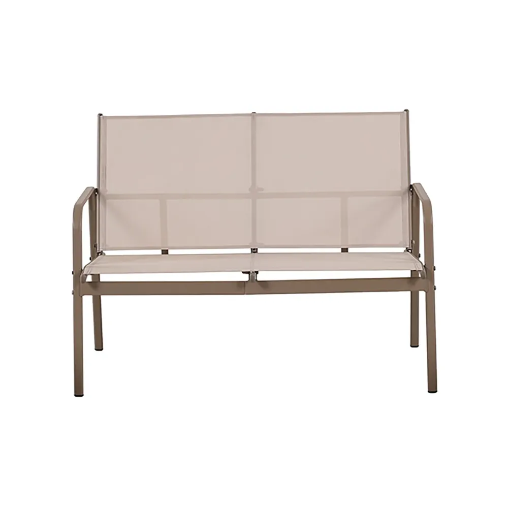 VESTIAMO CASA GIARDINO - Set da giardino 4 pezzi Struttura Acciaio Tortora, braccioli e Top Vetro