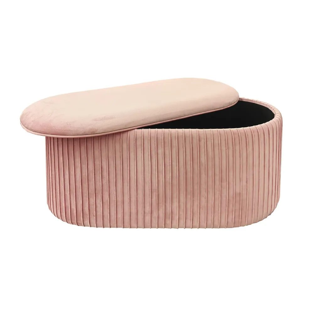 VESTIAMO CASA - Pouf Contenitore Velluto Rosa - h40x80x40 cm