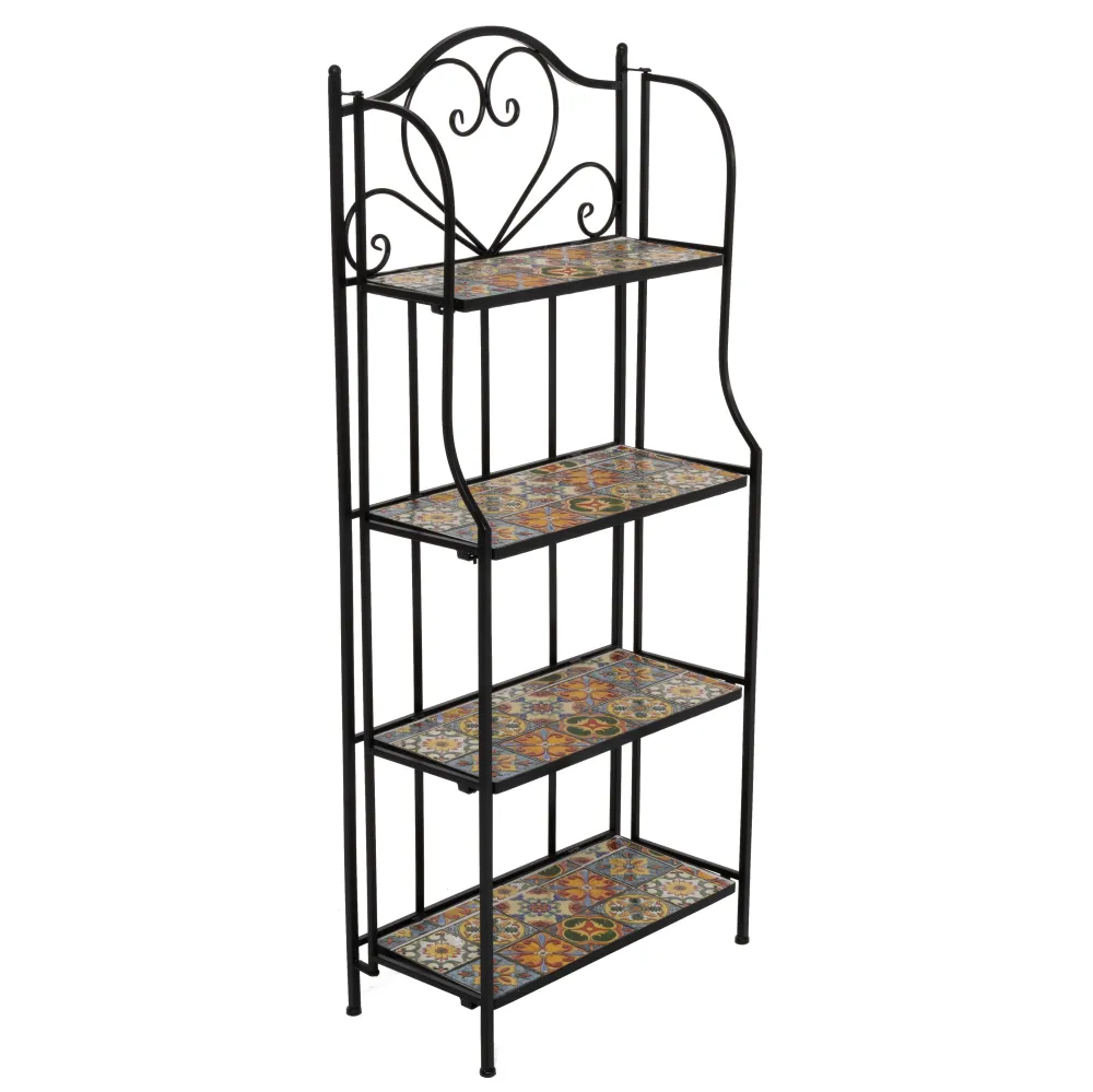 VESTIAMO CASA - Scaffale Mosaico metallo nero con 4 ripiani - h135x56x26 cm