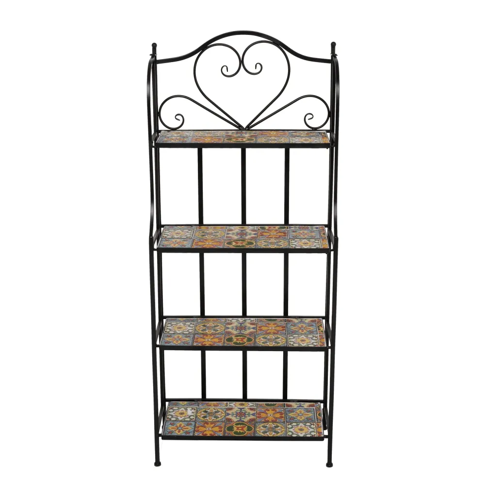 VESTIAMO CASA - Scaffale Mosaico metallo nero con 4 ripiani - h135x56x26 cm