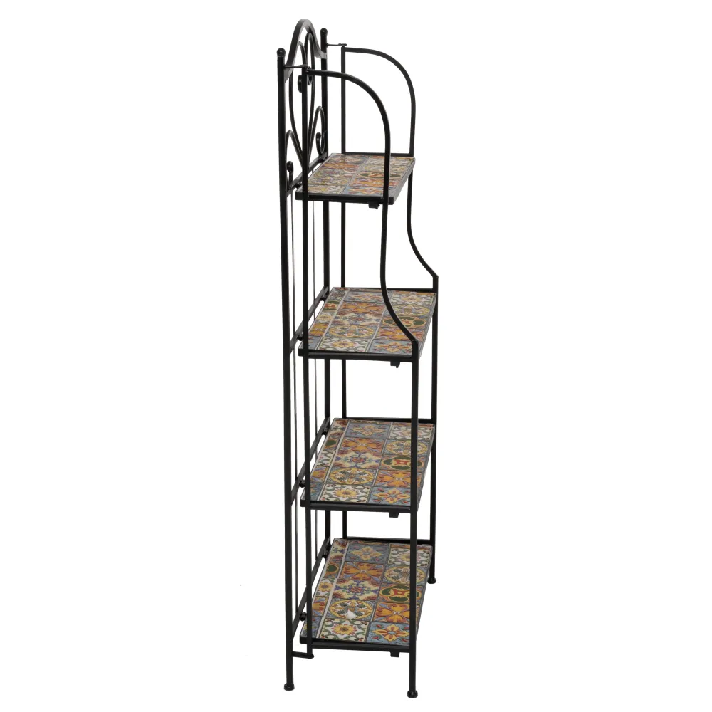 VESTIAMO CASA - Scaffale Mosaico metallo nero con 4 ripiani - h135x56x26 cm