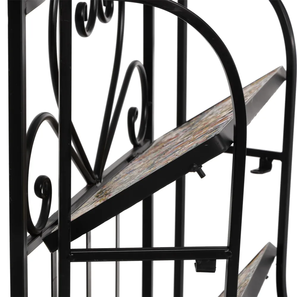 VESTIAMO CASA - Scaffale Mosaico metallo nero con 4 ripiani - h135x56x26 cm