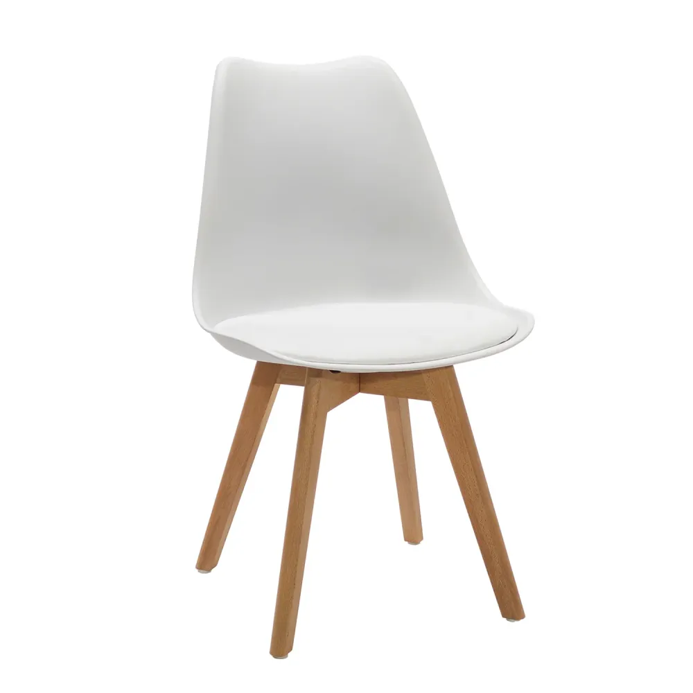 VESTIAMO CASA - Sedia Design Scandinavo con Gambe Legno Bianca - h80x48x54 cm