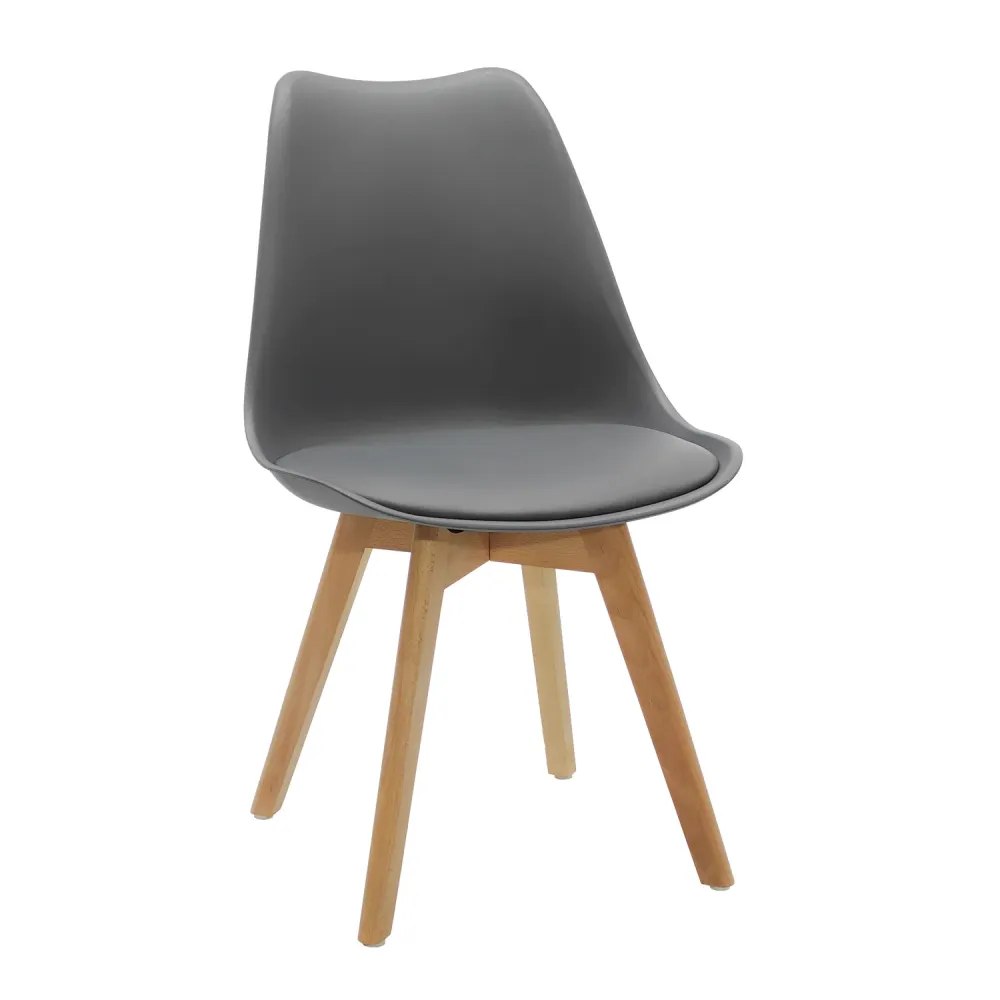 VESTIAMO CASA - Sedia Design Scandinavo con Gambe Legno Grigia - h80x48x54 cm