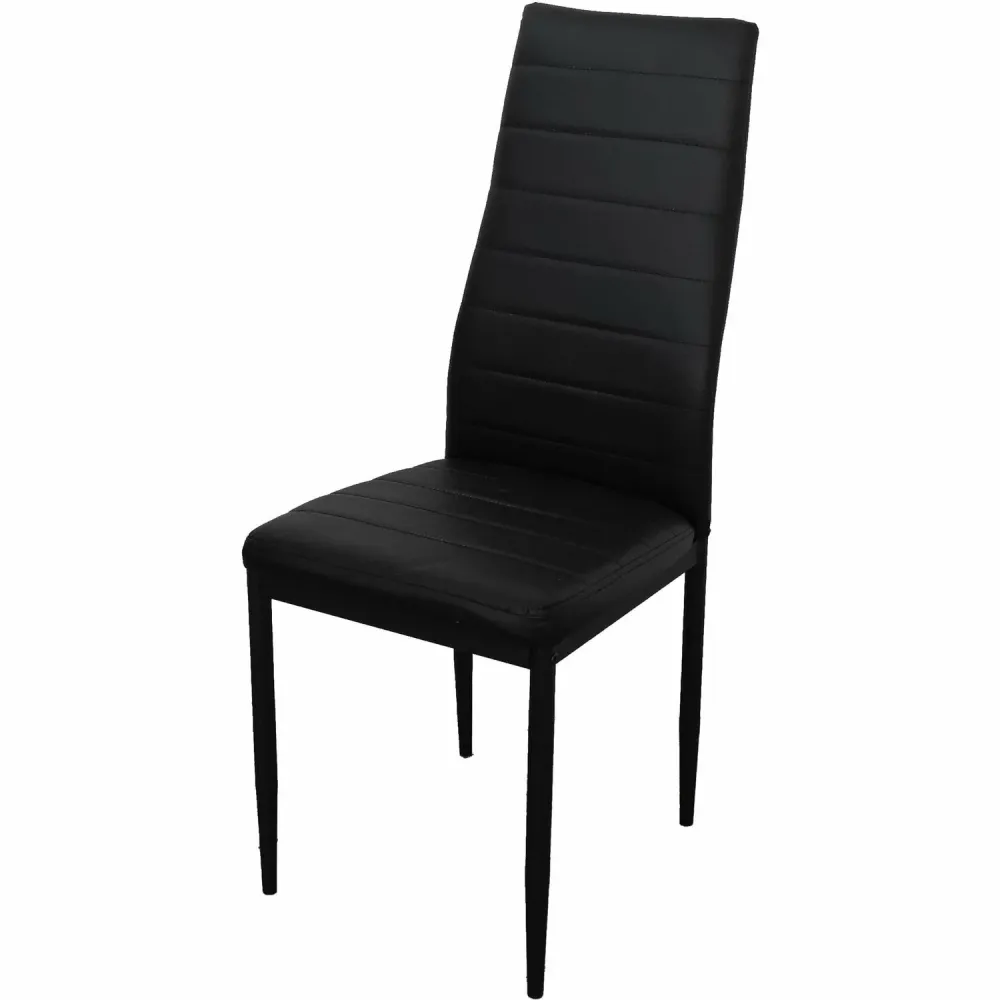 VESTIAMO CASA - Sedia da pranzo Nera Acciaio e Poliuretano - h98x40,5x42 cm