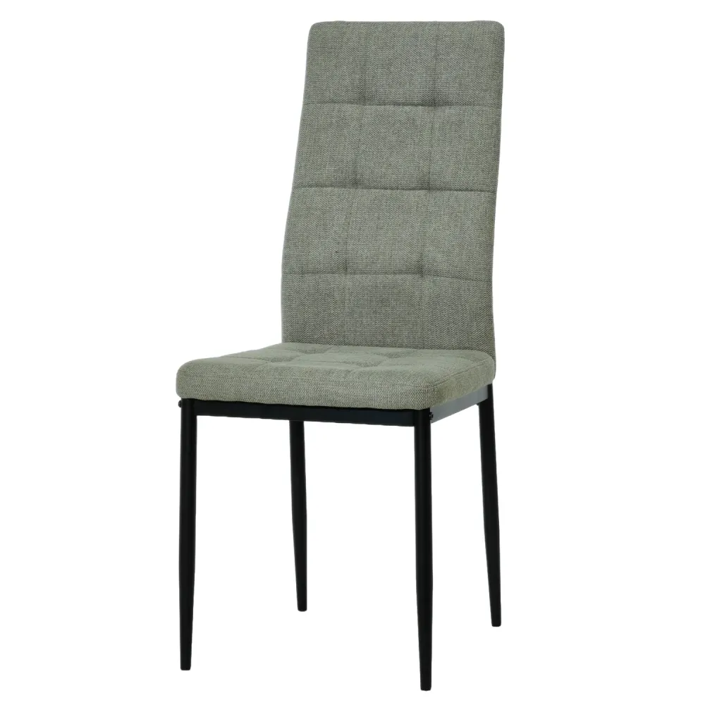 VESTIAMO CASA - Sedia da pranzo tessuto Grigio Chiaro con struttura metallo Nero - h97,5x42x53 cm