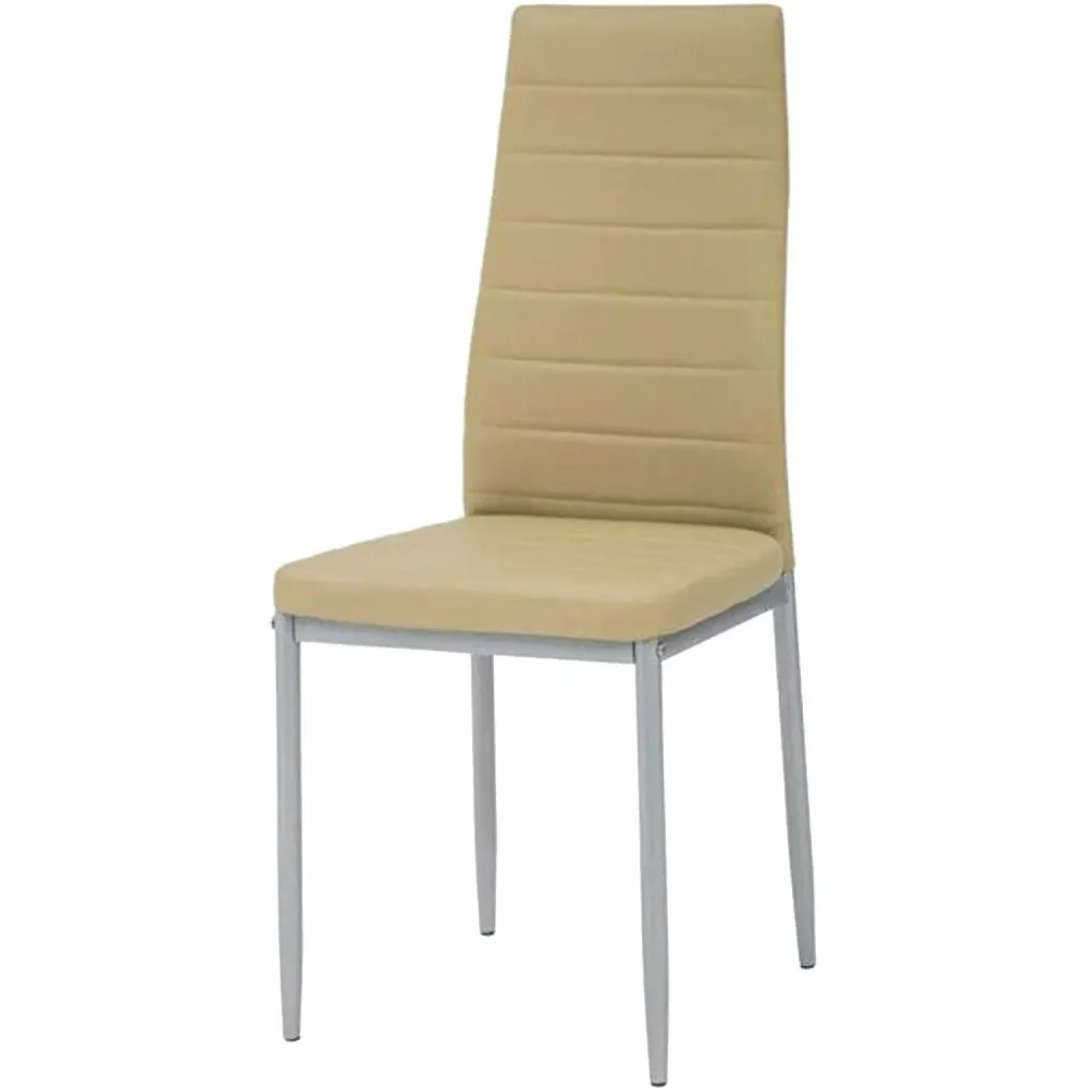 VESTIAMO CASA - Sedia da pranzo Tortora Acciaio e Poliuretano - h98x40,5x42 cm