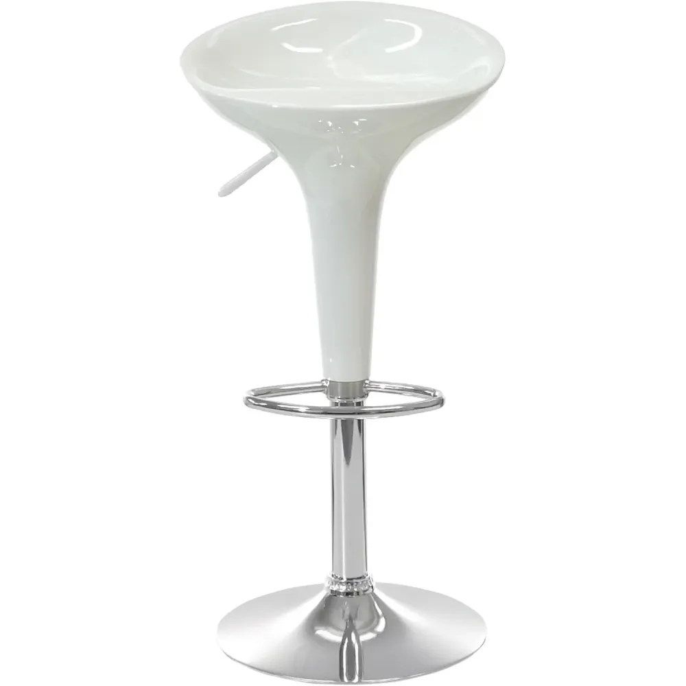 VESTIAMO CASA - Sgabello Regolabile ABS e Metallo Bianco - h78x44x39 cm
