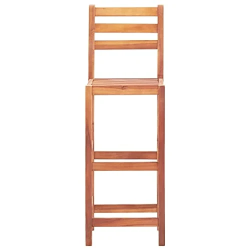 vidaXL 2X Legno Massello di Acacia Sedie da Bar Rustiche Robuste con Poggiapiedi Arredi Sgabelli Alti Angolo Cucina Intern...
