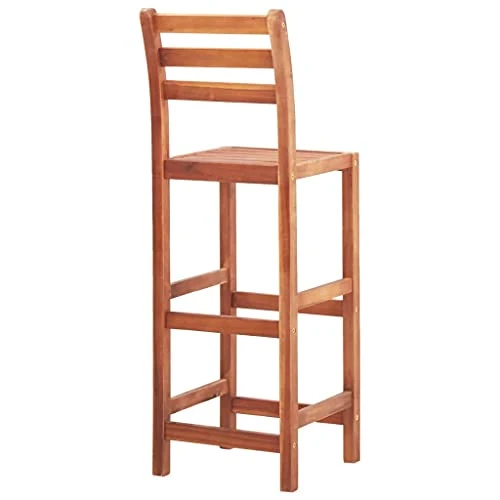 vidaXL 2X Legno Massello di Acacia Sedie da Bar Rustiche Robuste con Poggiapiedi Arredi Sgabelli Alti Angolo Cucina Intern...