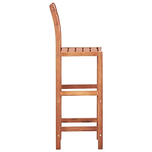 vidaXL 2X Legno Massello di Acacia Sedie da Bar Rustiche Robuste con Poggiapiedi Arredi Sgabelli Alti Angolo Cucina Intern...