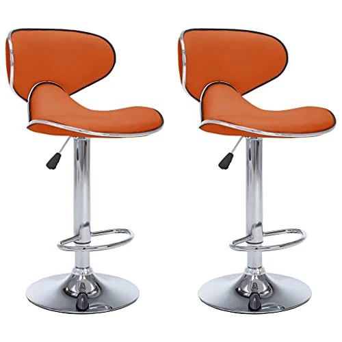 vidaXL Sgabelli da Bar 2 pz Arancioni Similpelle