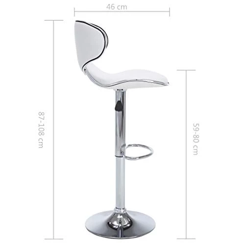 vidaXL Sgabelli da Bar 2 pz Bianchi Similpelle