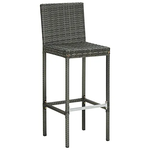 vidaXL Sgabelli da Bar con Cuscini 2 pz Neri Polyrattan