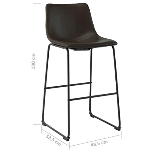 vidaXL Sgabelli da Bar 2 pz Marrone Scuro Similpelle