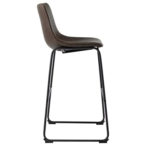 vidaXL Sgabelli da Bar 2 pz Marrone Scuro Similpelle