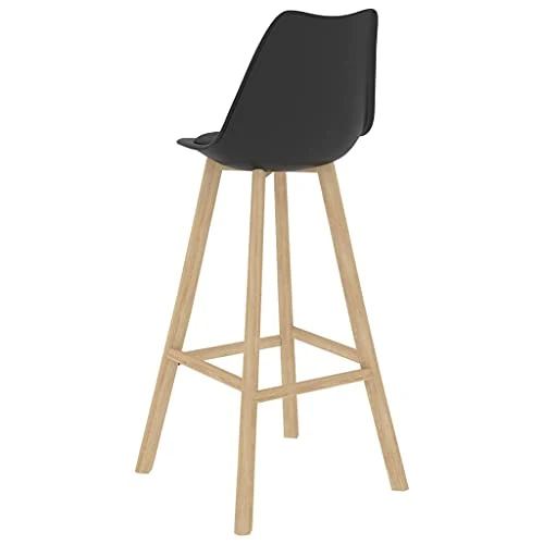 vidaXL Sgabelli da Bar 2 pz Neri PP e Legno Massello di Faggio